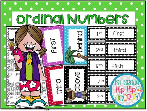 1st Grade Hip Hip Hooray Ordinal Numbers