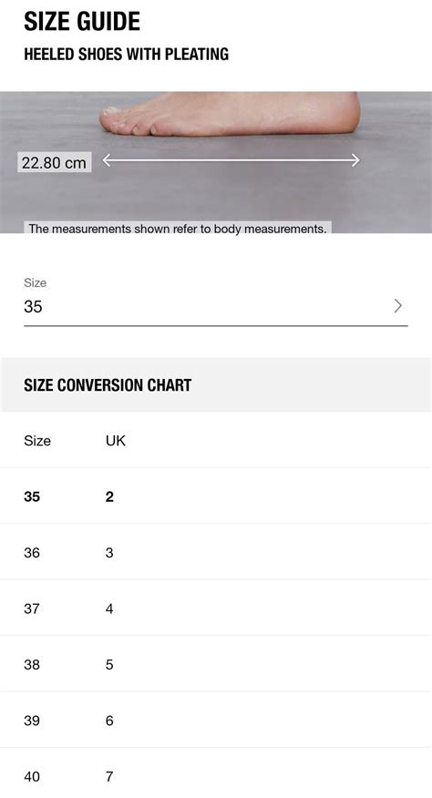 Zara Women Size Chart