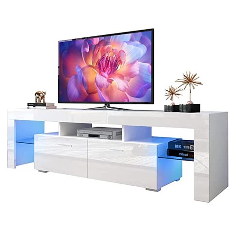 Buy Ssline Glossy Led Tv Stand With 16 Colors Rgb Led Lightsmodern