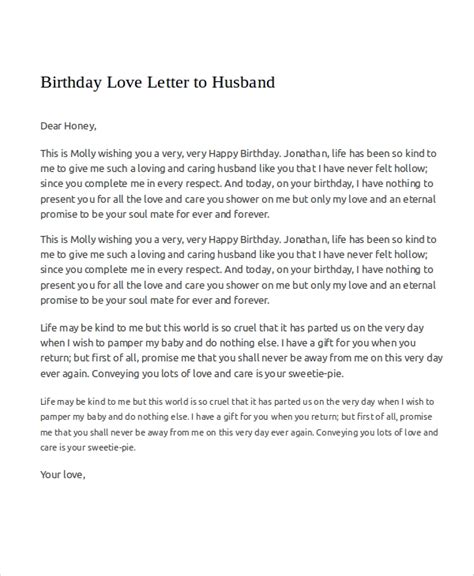 Free 6 Sample Love Letters To My Husband In Ms Word Pdf