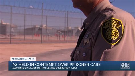 Arizona Doc Found In Contempt Fined 11 Million Over Prisoner Care