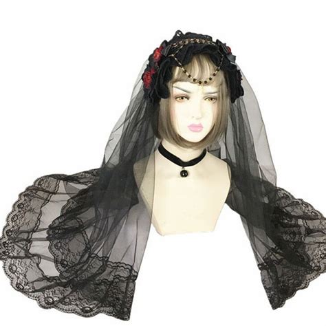 black lace veiltwo tier gothic lace veil with headbandparty etsy free download nude photo gallery