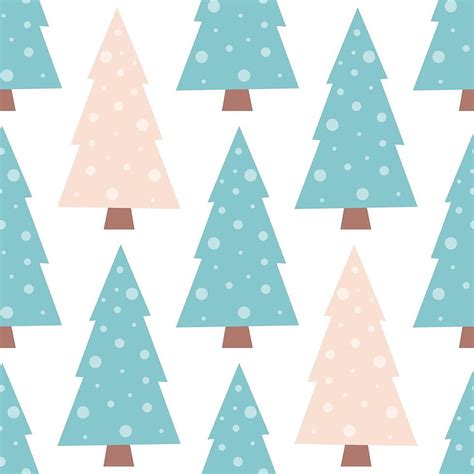 Seamless Christmas Pattern With Cute Christmas Tree Merry Christmas