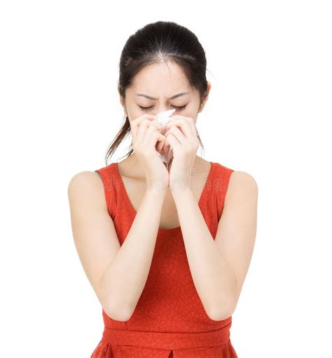 Sneezing Mature Asian Woman Stock Image Image Of Face Asia 32846877