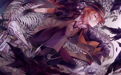 Brown haired man wearing coat wallpaper bungou stray dogs, izumi kyouka, dazai osamu, anime girls, indoors. Bungou Stray Dogs OAV