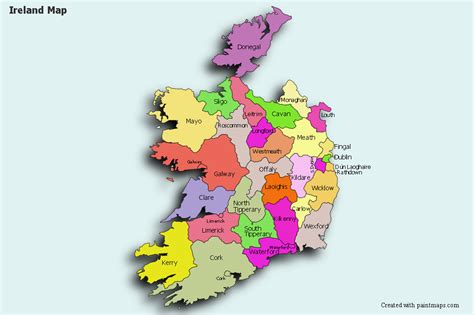 Create Custom Ireland Map Chart With Online Free Map Maker