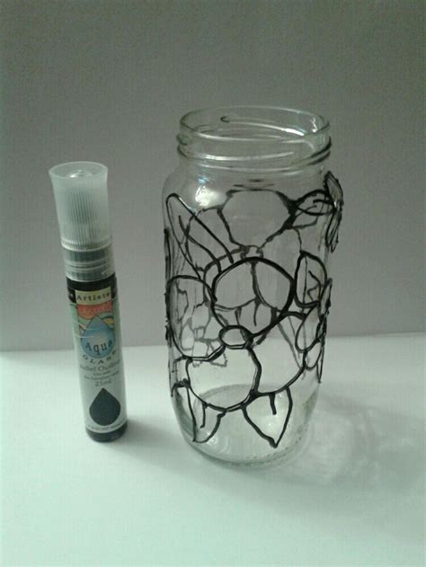 Glass Jar Flower Template Artbym Glass Jars Glass Painting Glass