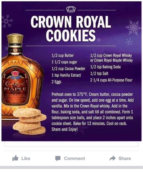an advertisement for crown royal cookies on a purple background