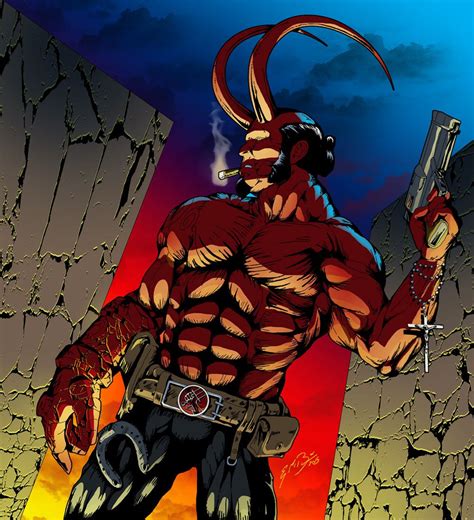 Hellboy Illustration Illustration Comic Art Anime Comics