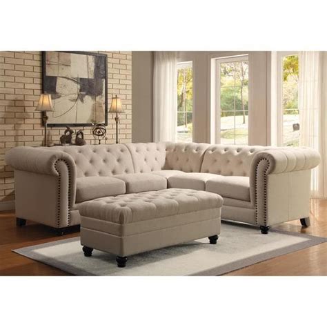 Shop Royal Mid Century Button Tufted Design Living Room Sectional Sofa