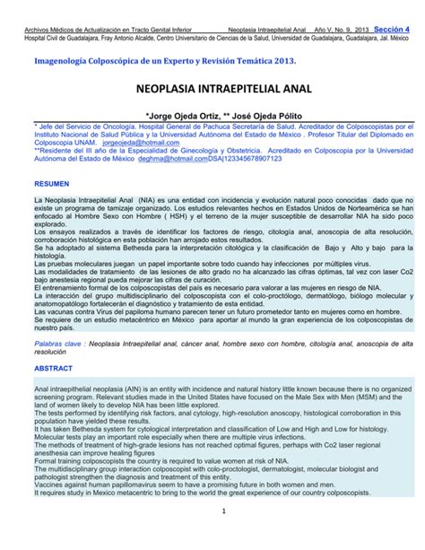 Neoplasia Intraepitelial Anal