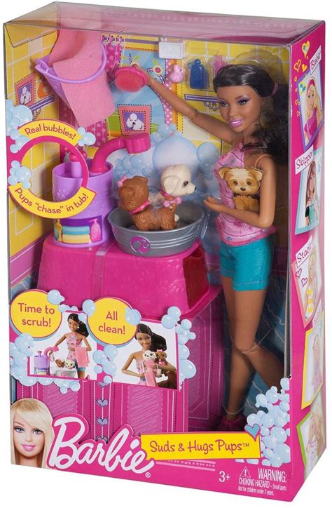 Barbie Suds And Hugs Pups African American Doll Playset Toptoy