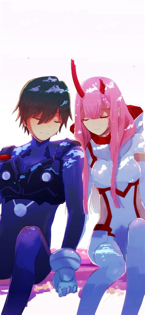 Download 1125x2436 Wallpaper Hiro And Zero Two Couple Anime Iphone X
