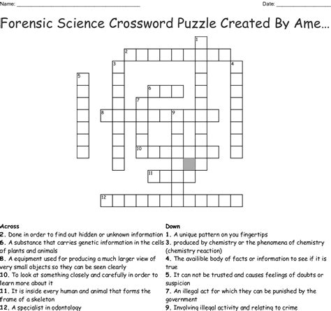 Our free crossword maker lets you quickly build your own crossword puzzles from a list of words and hints. Science Crossword Puzzles Printable With Answers ...