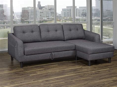 Whether you're looking to add ample seating to your formal living room or want a sectional that takes comfort to the max with a chaise or reclining function, the toughest part about shopping for a sectional at leon's. K-Living Katie Linen Fabric Sofa Bed Sectional in Dark ...