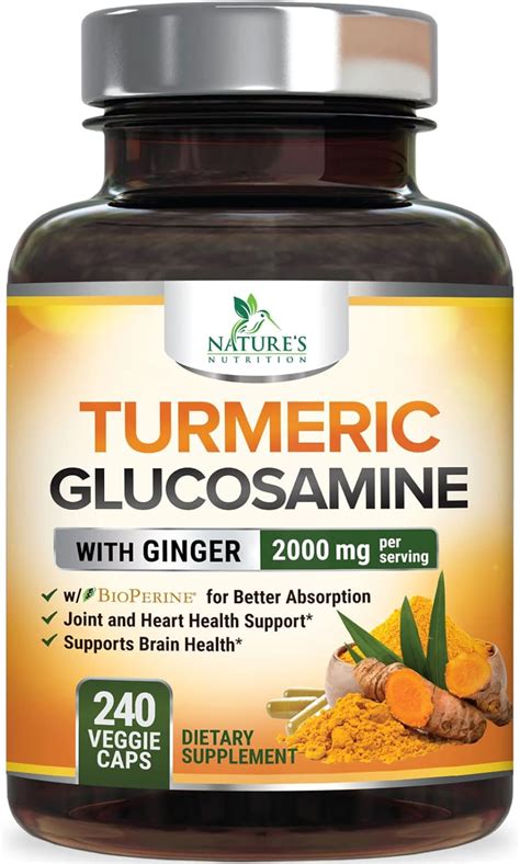 Amazon Com Turmeric Curcumin With Bioperine Ginger Glucosamine