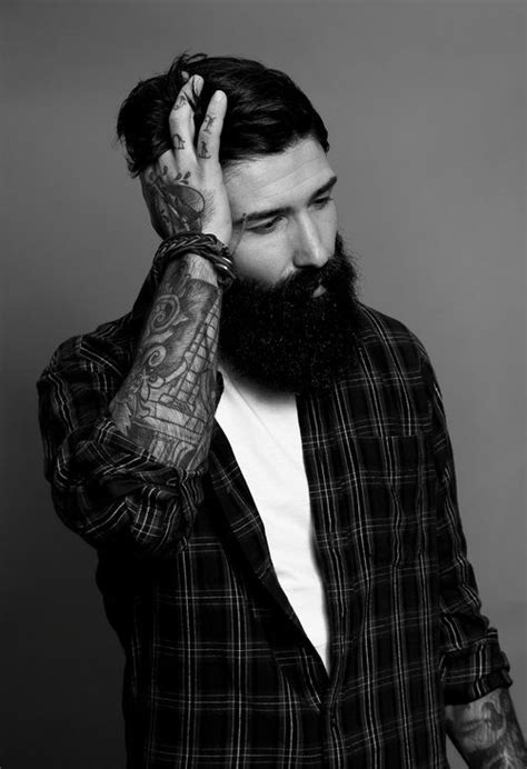 Full Thick Black Beard And Mustache Beards Bearded Man Men Mens Style Bushy Tattoos Tattooed