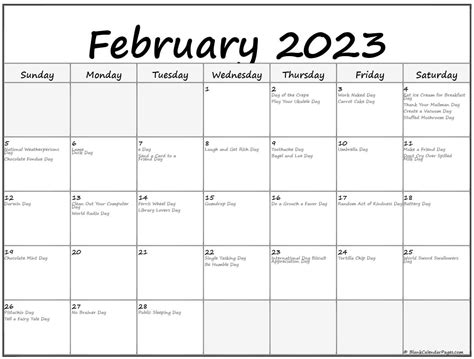 Collection Of February 2021 Calendars With Holidays