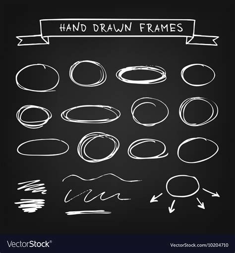 Chalk Hand Drawn Frames Royalty Free Vector Image