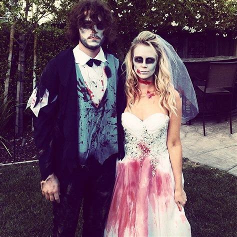 Zombie Corpse Bride And Groom Couples Costume Happy Halloween