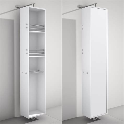 The cabinet features a mirrored surface ideal for applying makeup, skincare, shaving and more, as well as a shelf where you could store soap and other bathroom products, or a houseplant for a touch of greenery. Rotating Floor Linen Cabinet White Finish with Mirror ...