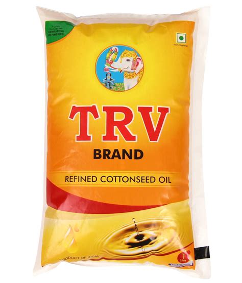 Trv Refined Cottonseed Edible Cooking Oil 1 Litre Pack