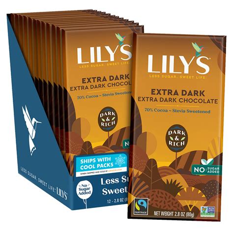 Buy Lilys Extra Dark Chocolate Style Individually Wrapped Gluten Free Bulk No Sugar Added