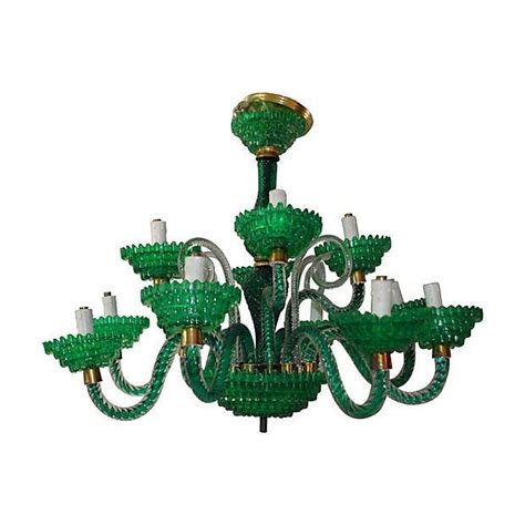Vintage green opaline glass ceiling light lighting home living. Emerald Green Murano 12-Light Chandelier | Chairish