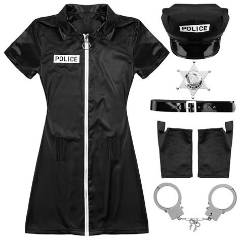 Womens Sexy Cops Costume Police Uniform Role Play Costume With
