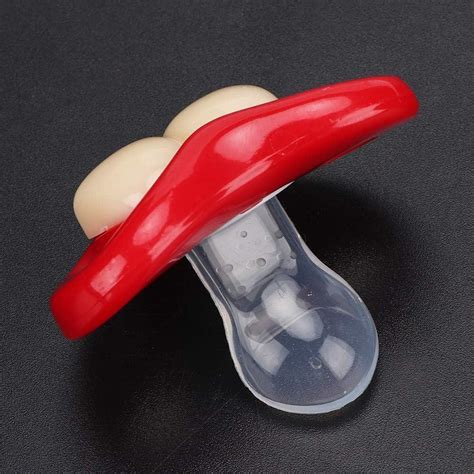 Mouth Pacifier Funny Soft Silica Gel Laughing Red Lip Pacifiers For