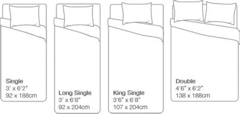 australian mattress size chart back to sleep mattress and pillow specialists