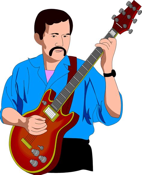 Guitarist Free Stock Photo Illustration Of A Man Playing An