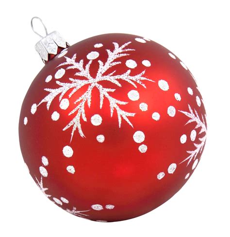 Red Christmas Bauble With Snow Png Image Purepng Free Transparent