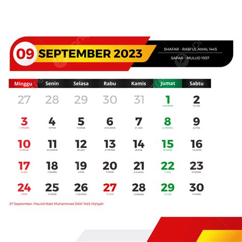 Kalender 2023 Septembre Lengkap Dengan Tanggal Merah Cuti Bersama Jawa