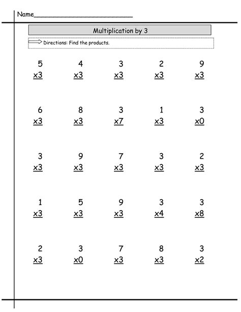 Multiplication Worksheets 3s