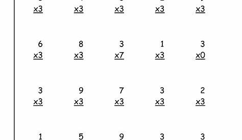 multiplication 3s worksheet