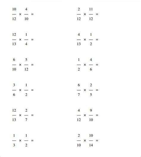 Free Printable Multiplying Fractions Worksheets Printable Templates