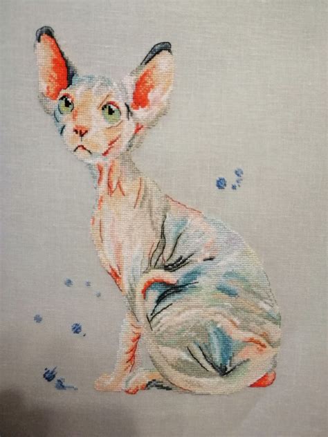 Sphynx Cross Stitch Pattern Cat Pattern Pdf Watercolor Etsy