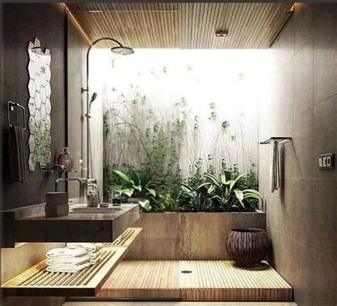 Plants Bring Nature Into This Spa Like Bathroom Bathroom Interior