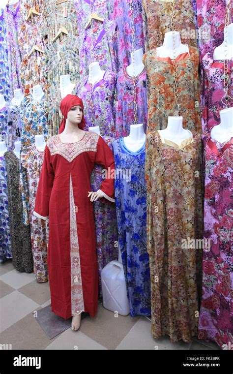 Traditional Kurdish Women Dresses At Qaysari Bazaar Erbil Iraq Stock
