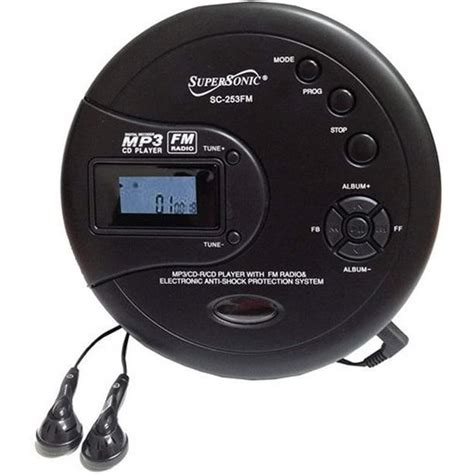 Supersonic Sc 253fm Personal Mp3cd Player Wfm Radio Portable Device