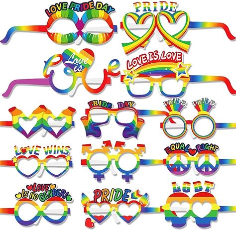 HOWAF 26 Stück LGBT Gay Pride Partybrillen Lustige Regenbogen LGBTQ