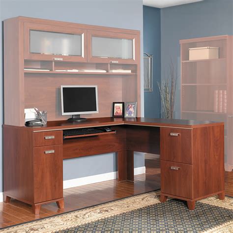 Bush Furniture Tuxedo L Shaped Executive Desk With Keyboard And Mouse