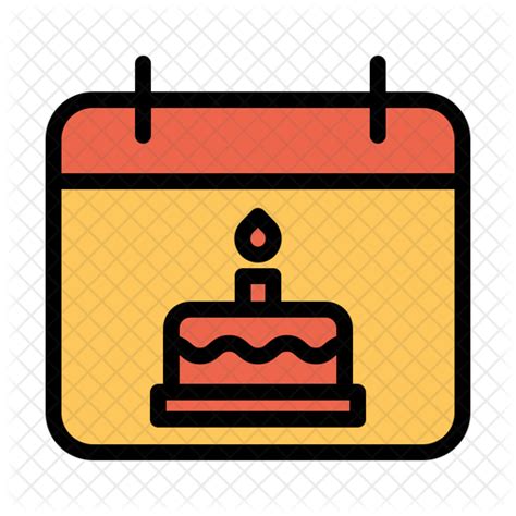 Date Of Birth Icon Download In Colored Outline Style