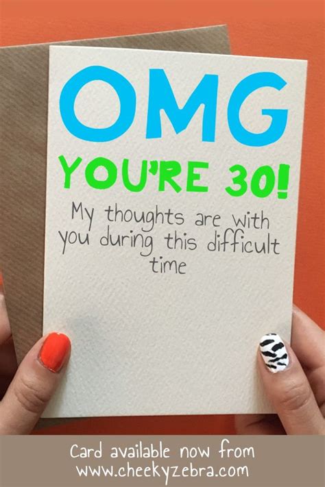 Our 30th birthday gifts are perfect to help your friends to remember that they're still young and can still have a laugh. Omg 30 | 30th birthday cards, Funny 30th birthday cards ...