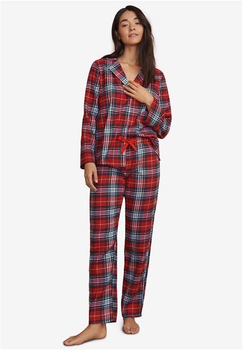 Plaid Flannel Pajama Set By Ellos Woman Within