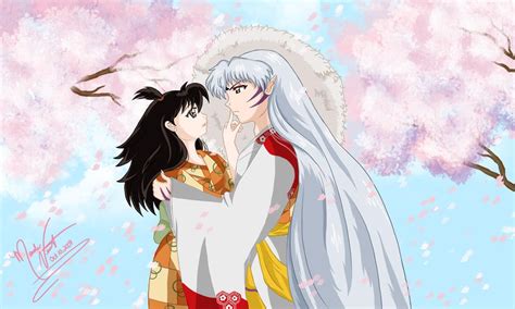 Love Under The Sakura Trees Sesshomaru And Rin From Inuyasha