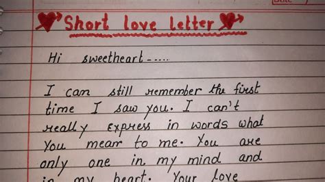 How To Write Beautiful Impressive Love Letter In Englishshort Love
