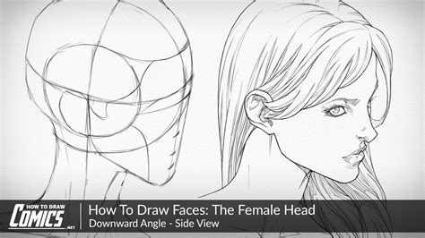 How To Draw Girls Female Heads Downward Angle Side View