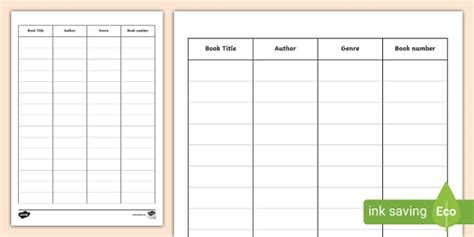 Library Book List Template Book Inventory Template
